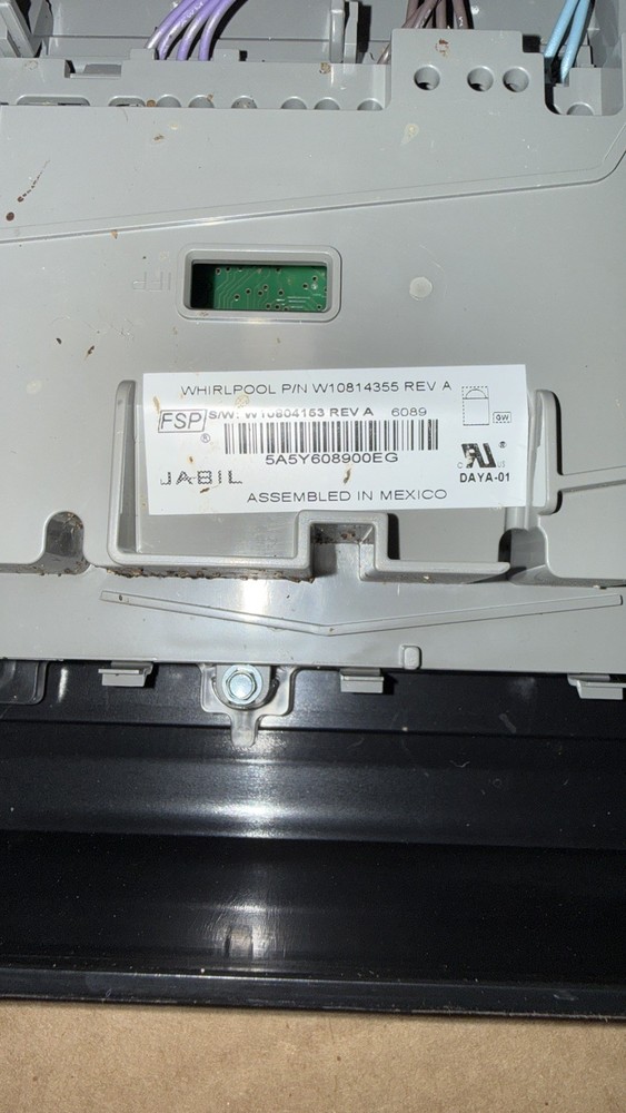 Dishwasher Control Panel with Control Board W10533020; PCB W10804153