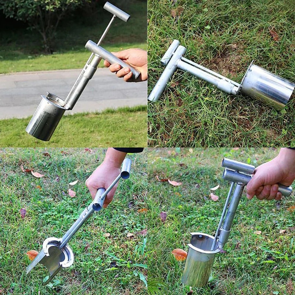 Bulb Planter Tool Fruit Tree Transplanter,Long Handled Bulb Planter With Sliding