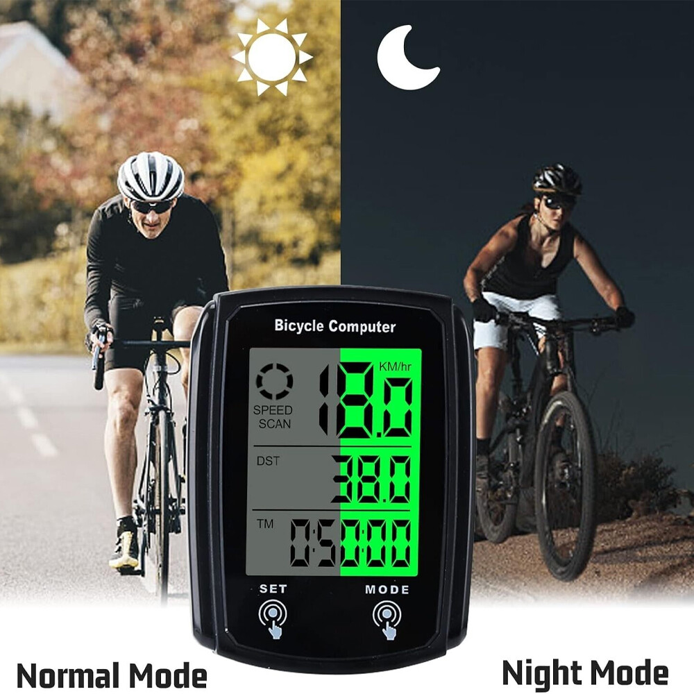 2PCS LCD Digital Bicycle Computer Bike Backlight Speedometer Odometer Waterproof