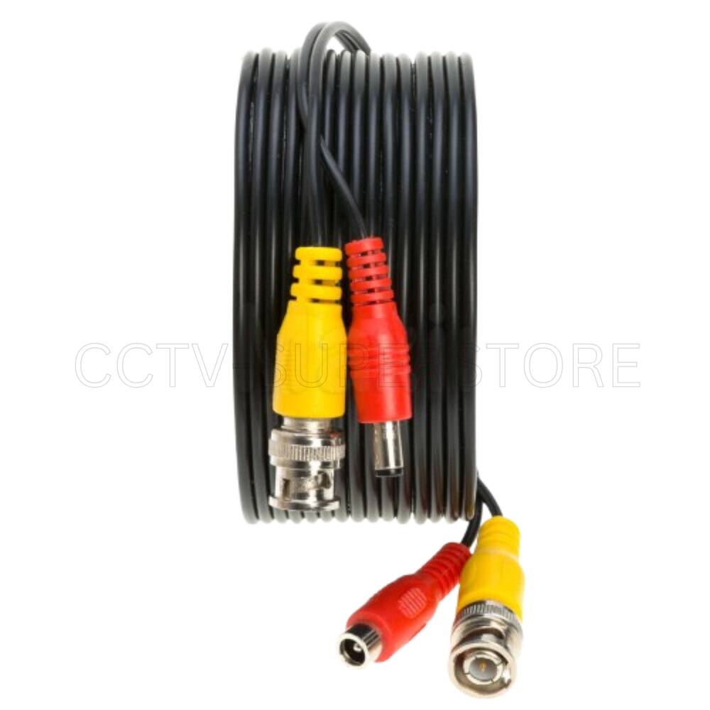 Security Camera Cable BNC Extension Power Surveillance DVR CCTV 10FT-100FT Black