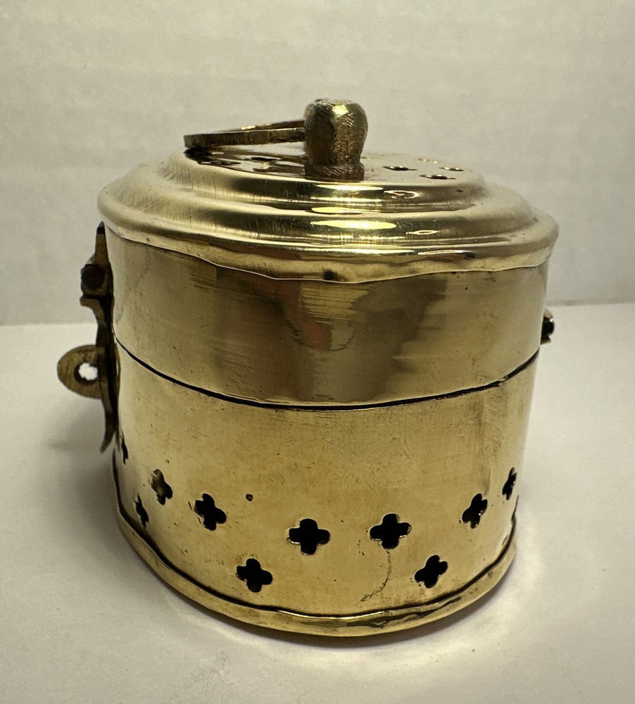 Rare Antique Hand Made Solid Brass Cricket Box around Made In India