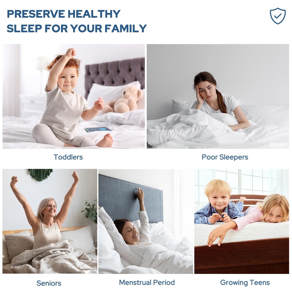 2 Pack Waterproof Mattress Protector, Full Size Mattress Pad with Deep Pocket...