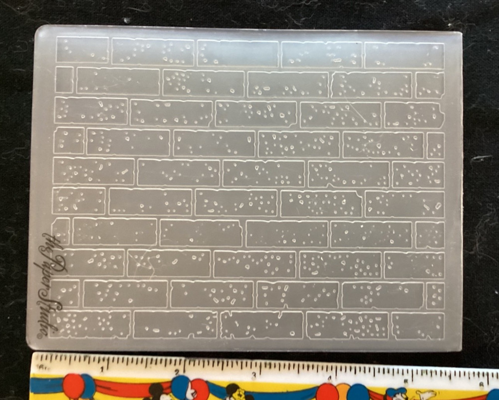 paper studio embossing folder brick pattern