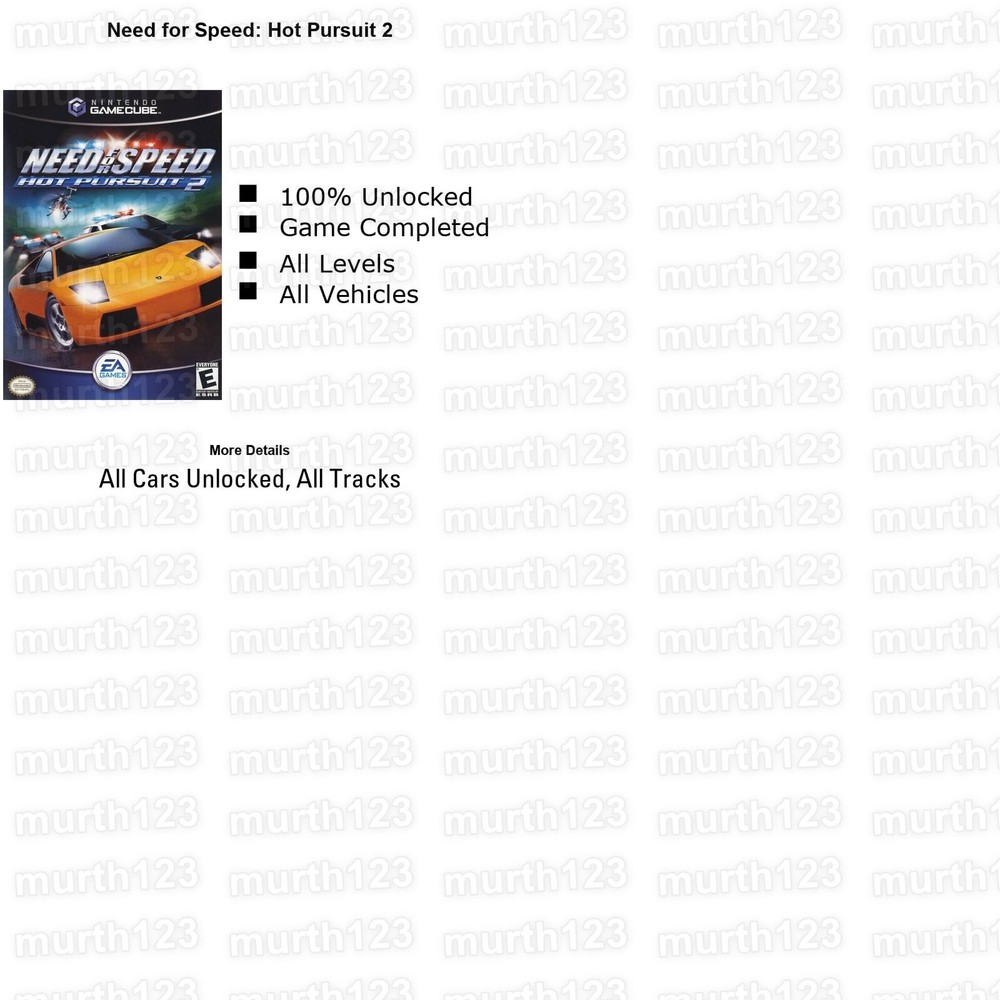 Need For Speed 100% Save Pack 8MB Gamecube GC Memory Card Unlocked Complete 2025