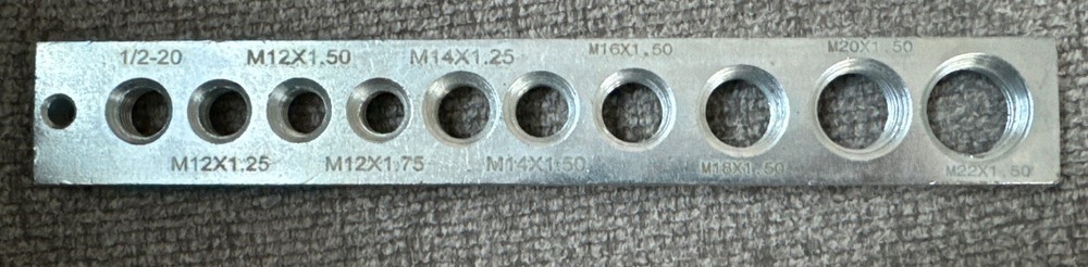 Nut & Bolt Thread Checking Tool - Great For Drain Plugs Popular Sizes Metric