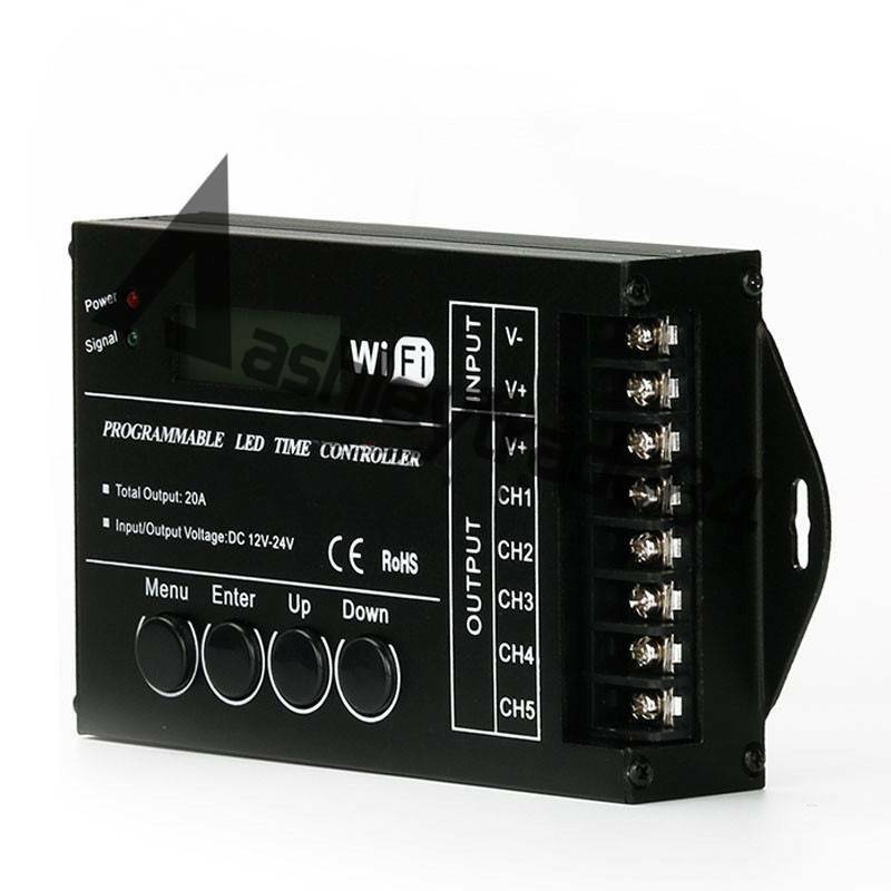 WIFI Connect Time Programmable LED Controller With 5CH For Light TC421 DC12-24V