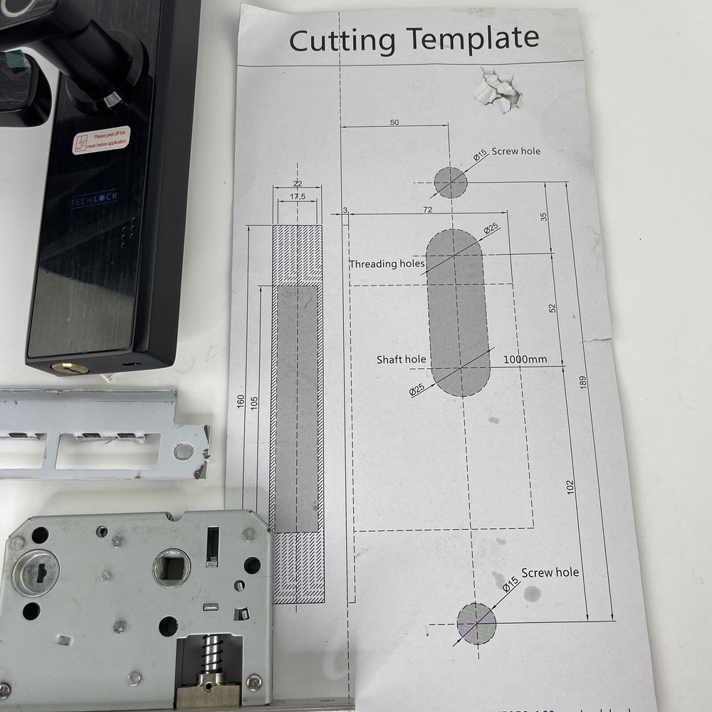 TECHLOCK X8 BLACK - Biometric/Combination/Key Lock w/ Lever