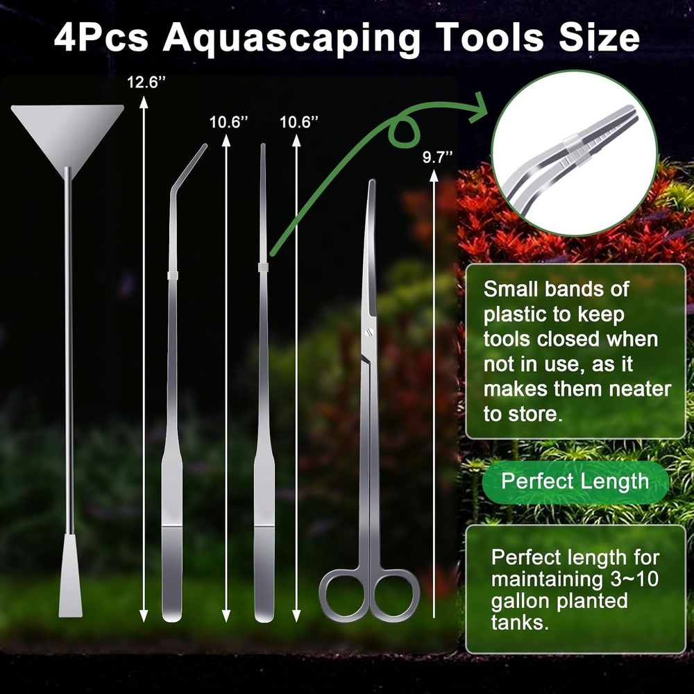 4Pcs Aquascaping Tools, Jeimier Aquascape Kit