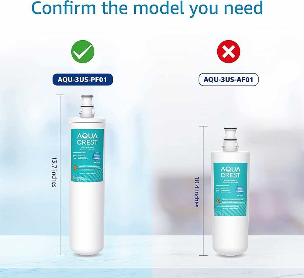 AQUA CREST Under Sink Water Filter, 3US-PF01, Replacement for 3US-MAX-F01H (2)