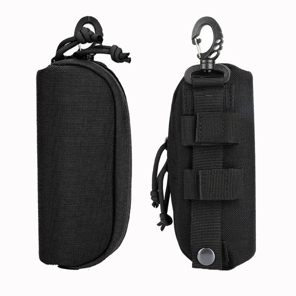 US Tactical Molle Sunglasses Shockproof Protective Box Eyeglasses Case with Clip