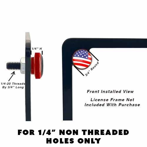 4PACK Red Knurled Custom License Plate Frame Tag Bolt Kit USAF Air Force 🇺🇸