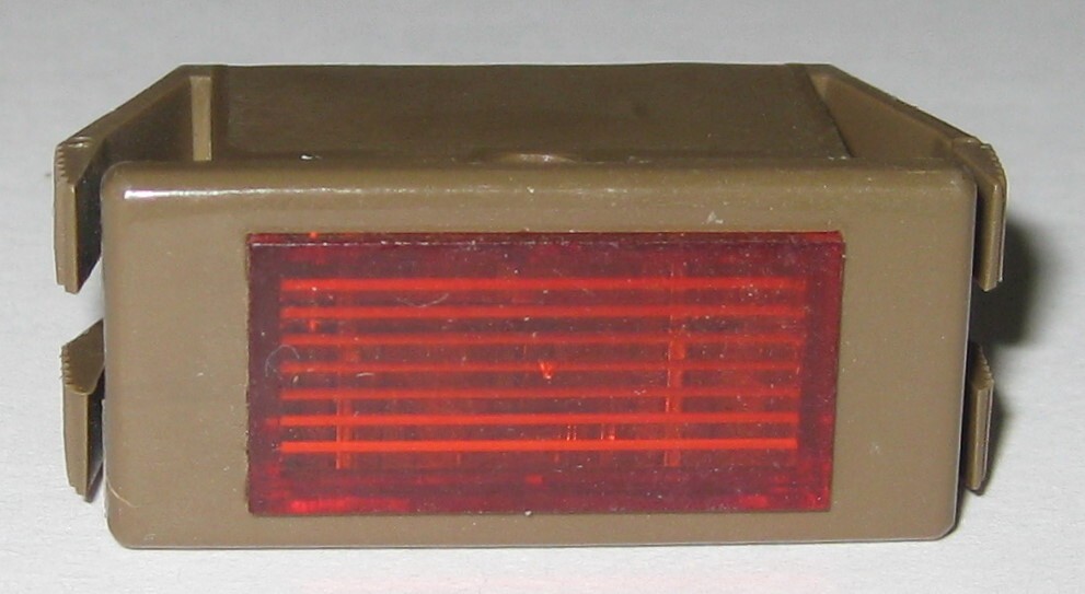 Red Rectangular Panel Mount Indicator Light - 14V - 0.25" Terminals - Chicago