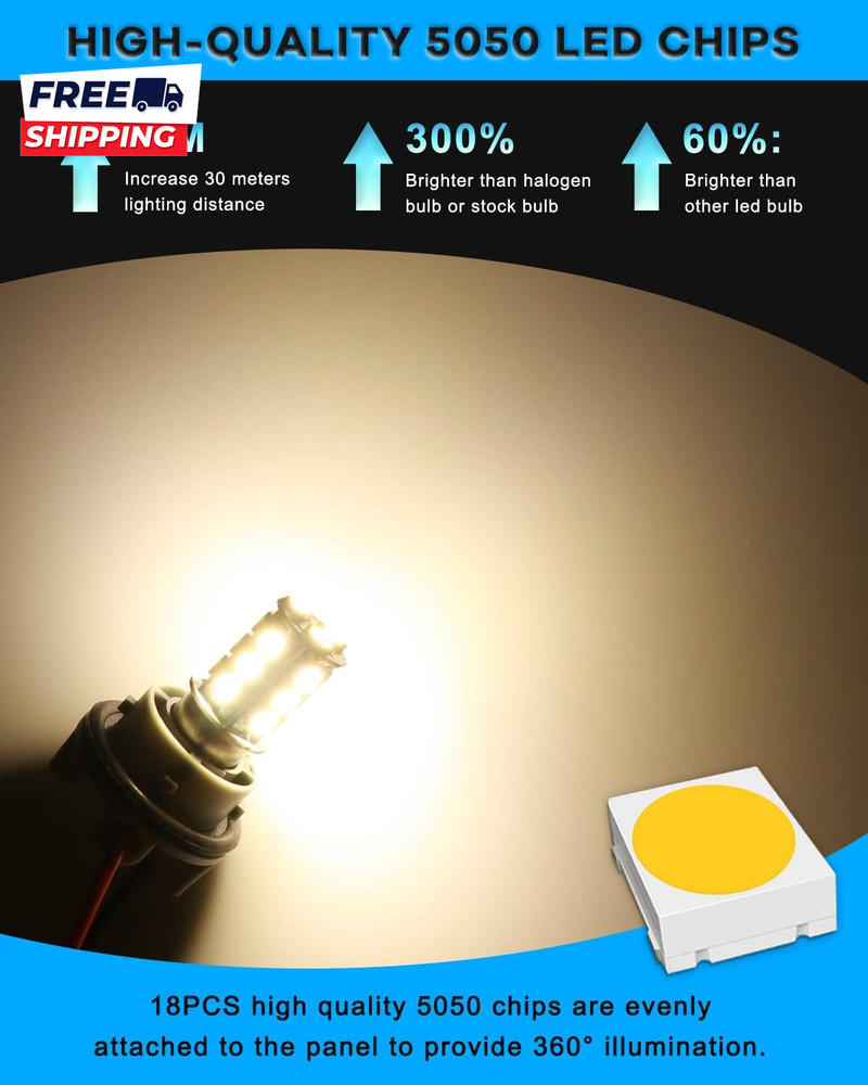 6-Pack 1076 LED Bulb for RV 1142 1004 BA15D Warm White Bulb Replacement