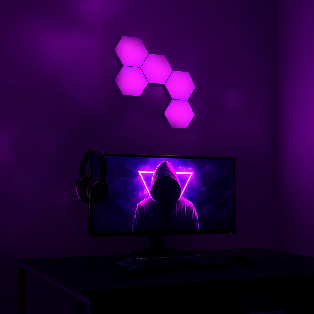 Arlec Grid Connect Smart 9 Hexagon Panel Lights with Razer Chroma RGB