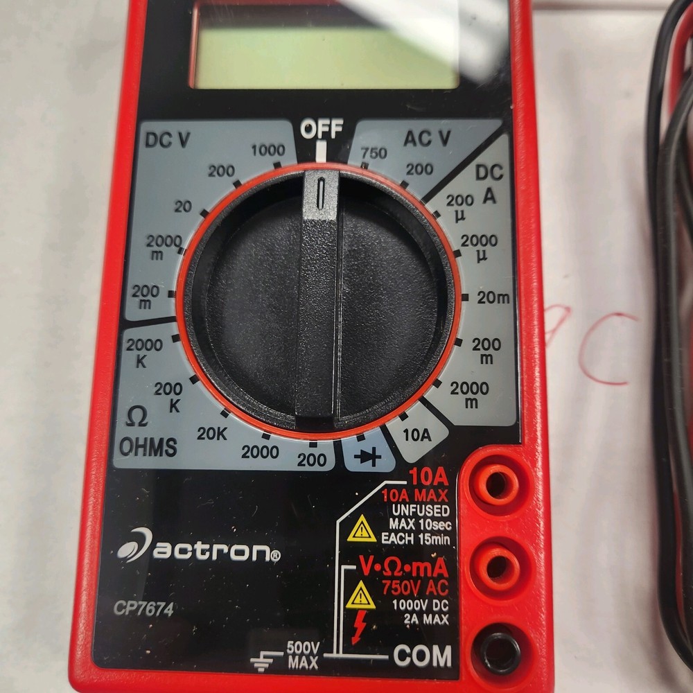 2 Actron CP7674 Digital Multitesters with Leads