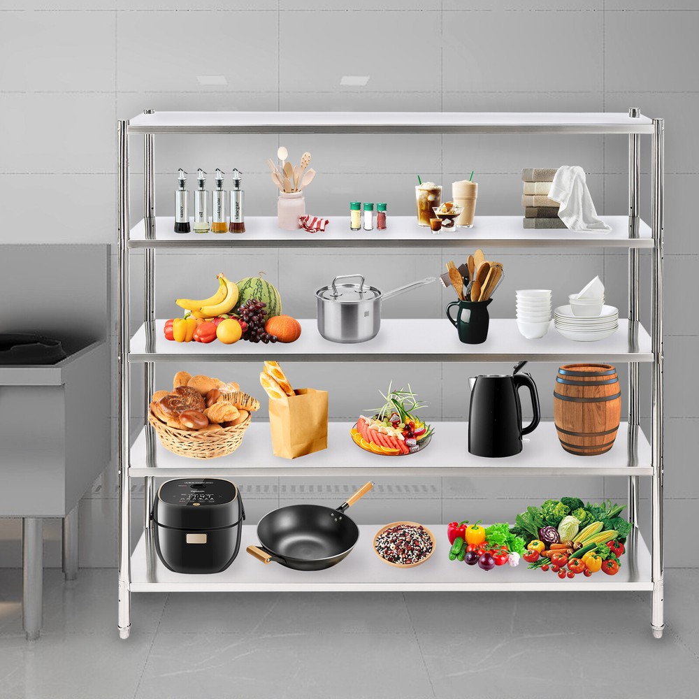 5 Tier Adjustable Shelf Storage Stainless Steel Shelving Heavy Duty Shelving