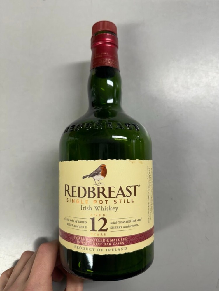 Empty Redbreast Irish Whiskey Bottle & Box 12yr Aged