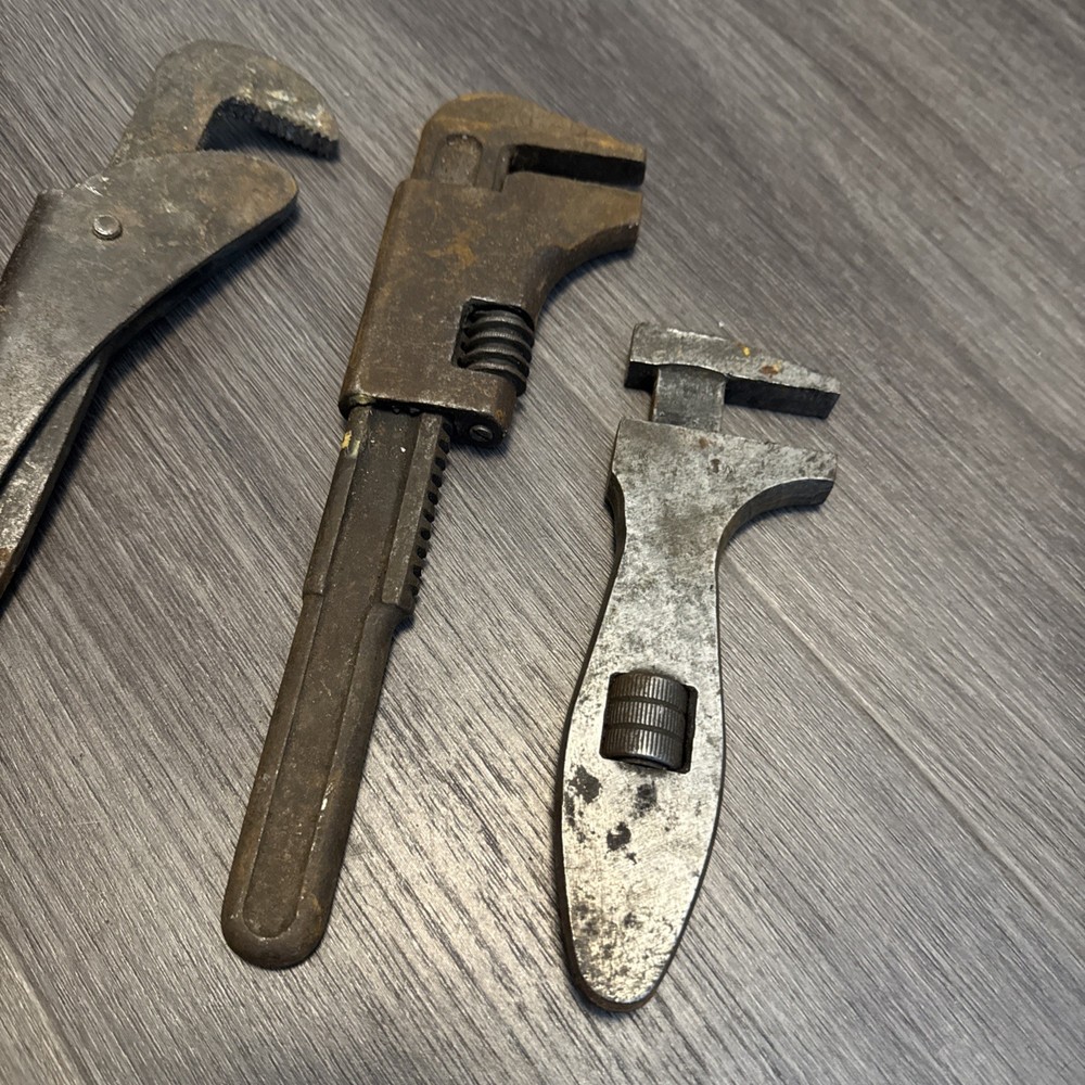 3 Vintage Adjustable Spanners /wrenches