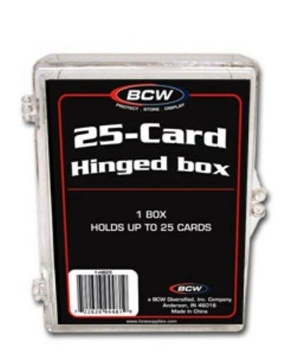 10 BCW 25 Count Hinged Plastic Baseball Trading Card Boxes protector hinge box
