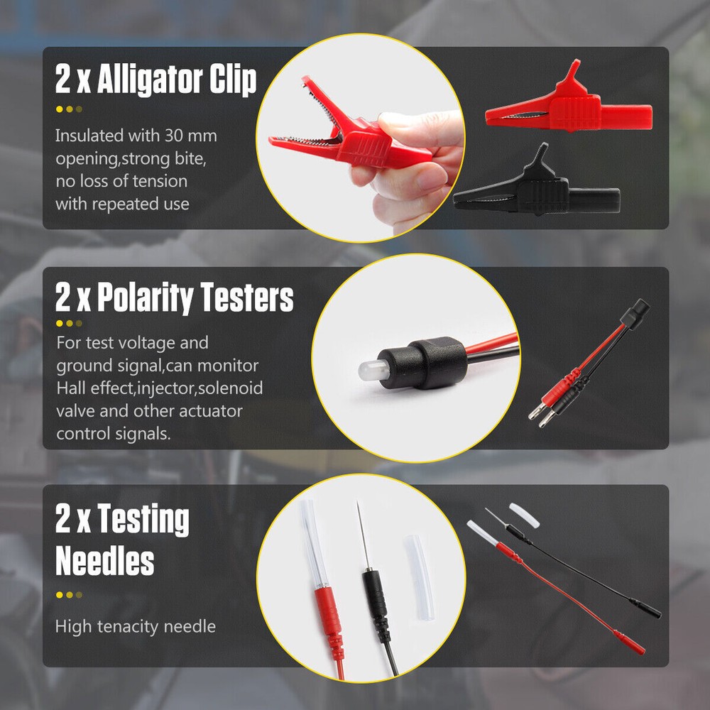 Multimeter Test Leads Kit Alligator Clip Probe Wire Set Oscilloscope Test 92pc