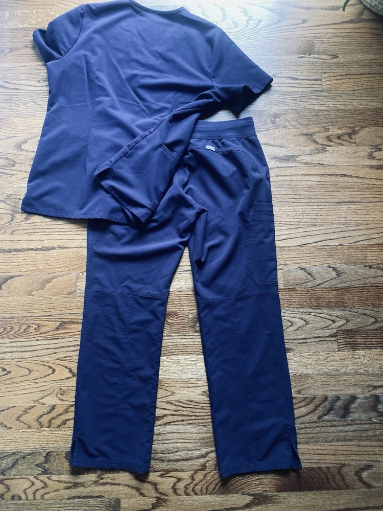 FIGS Scrub Set Navy Blue Top L Pants M Petite Technical Collection