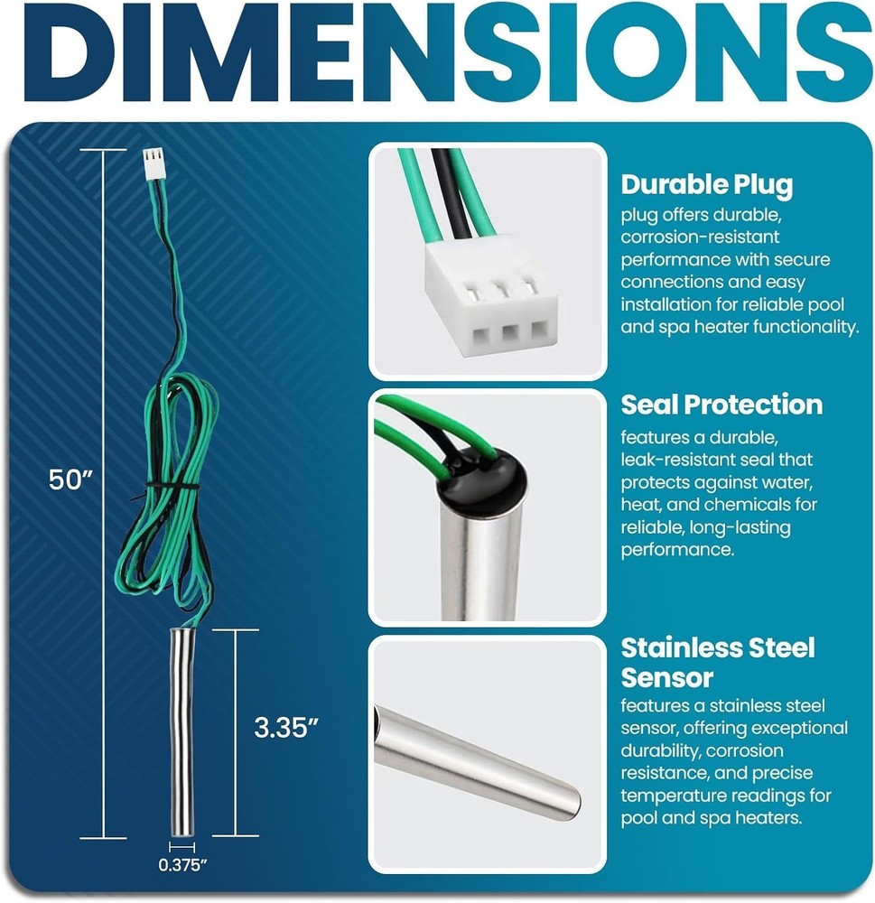 Pool Spa Water Temperature Sensor Replacement High-Quality Compatible 12