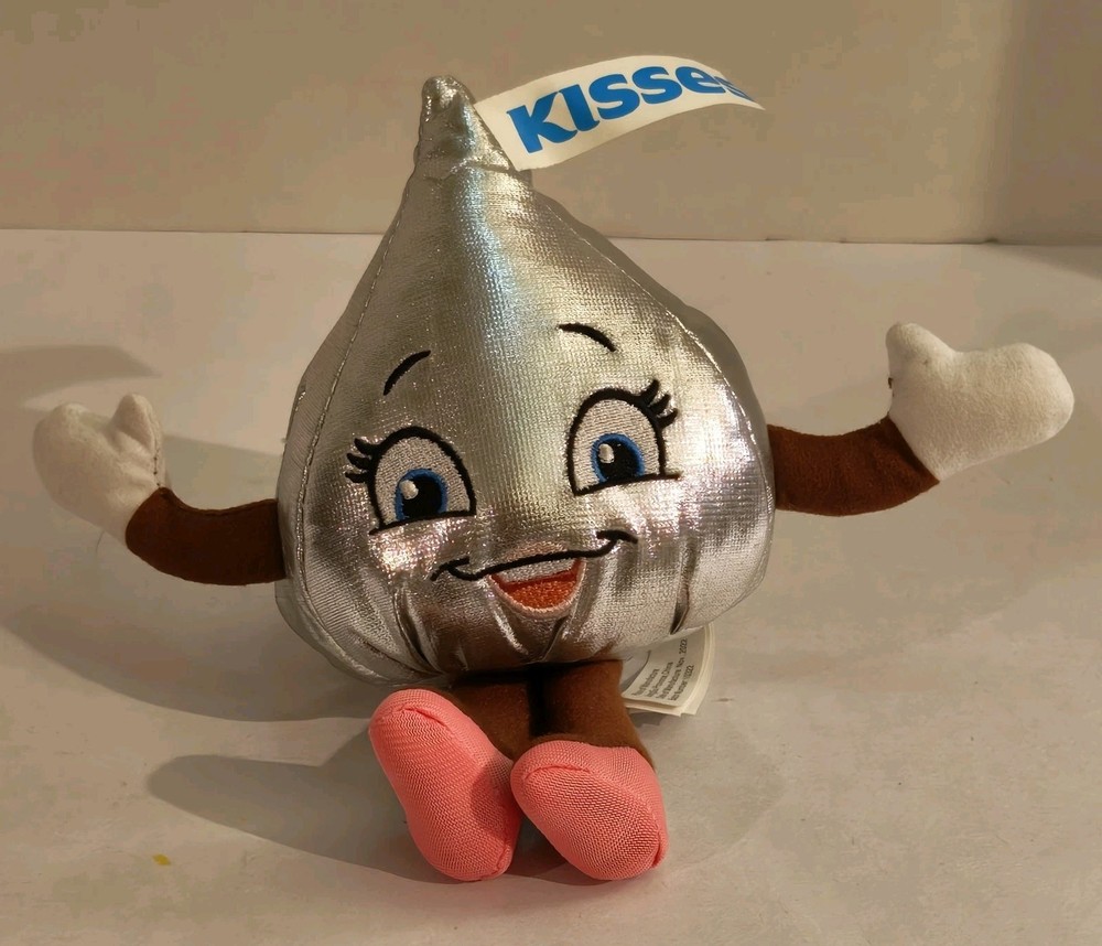 Hershey Park Hershey Kiss Silver Plush Large 12" and Small 8"