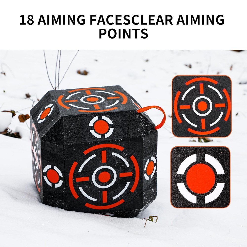 Multi-Sided Archery Target Block - High Polymer Fiber Bow & Arrow Target with