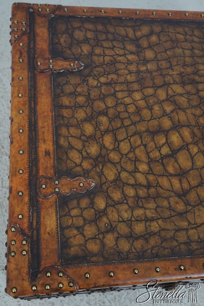 L67479: MAITLAND SMITH Gator Pattern Leather Storage Trunk