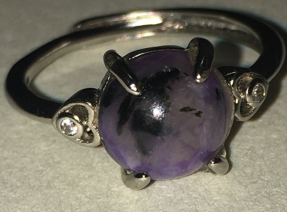 charoite ring adjustable to size 6 & 7