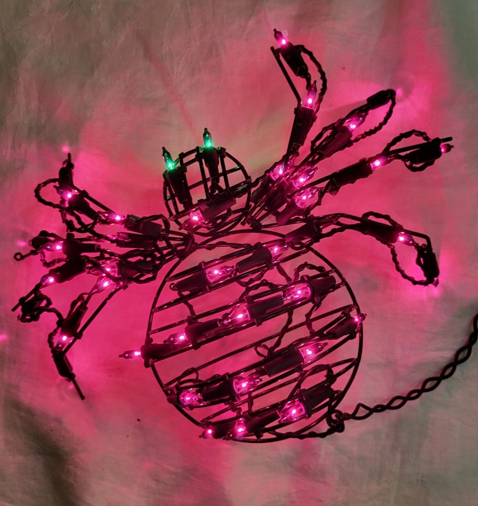 3 Sets of Lighted Halloween Decoratons - Ghost Pumpkin String Lights & Spider