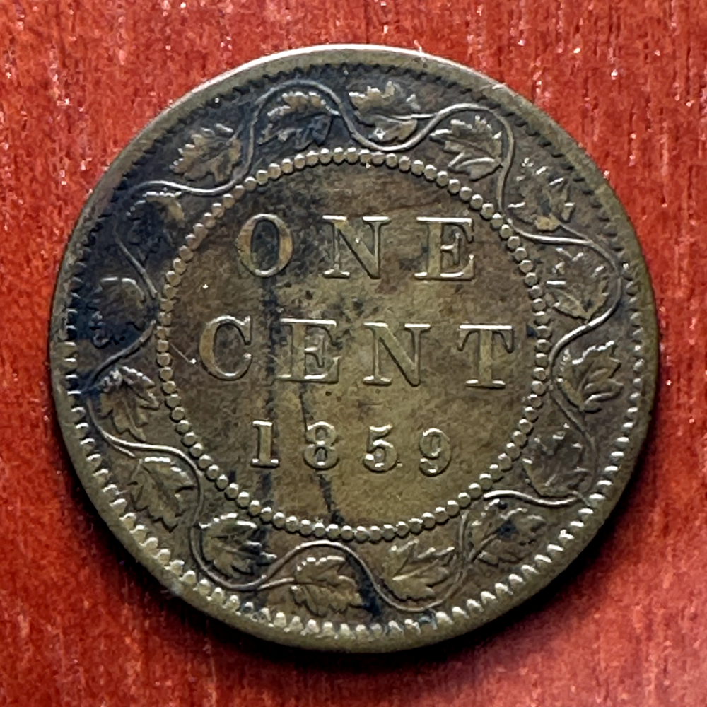 1859 Canada Large Cent - Die Crack
