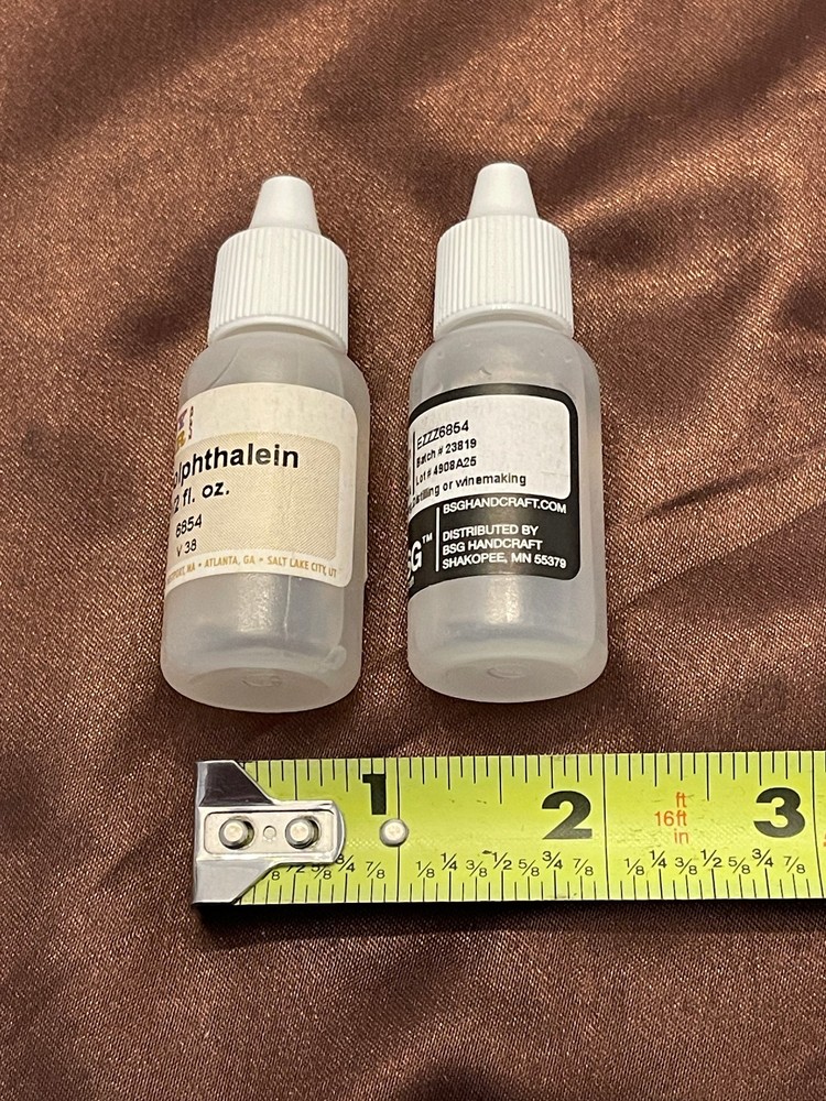 Phenolphthalein pH Indicator Solution 0.5 ounce bottle, Two pack