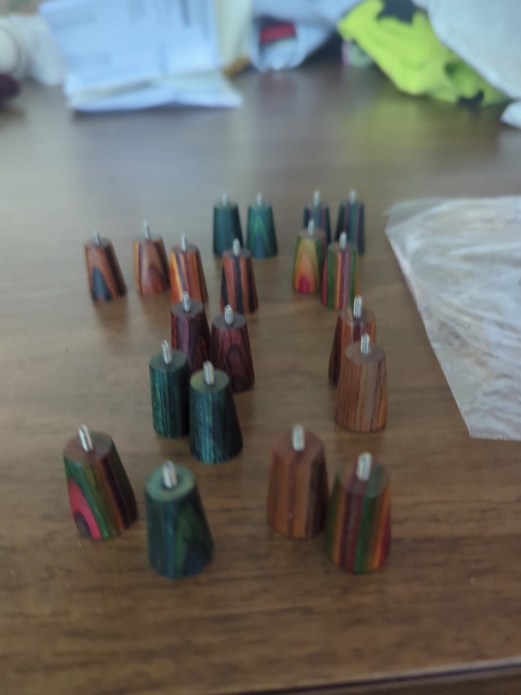 Interchangeable Needle Stoppers Single Pair Wooden