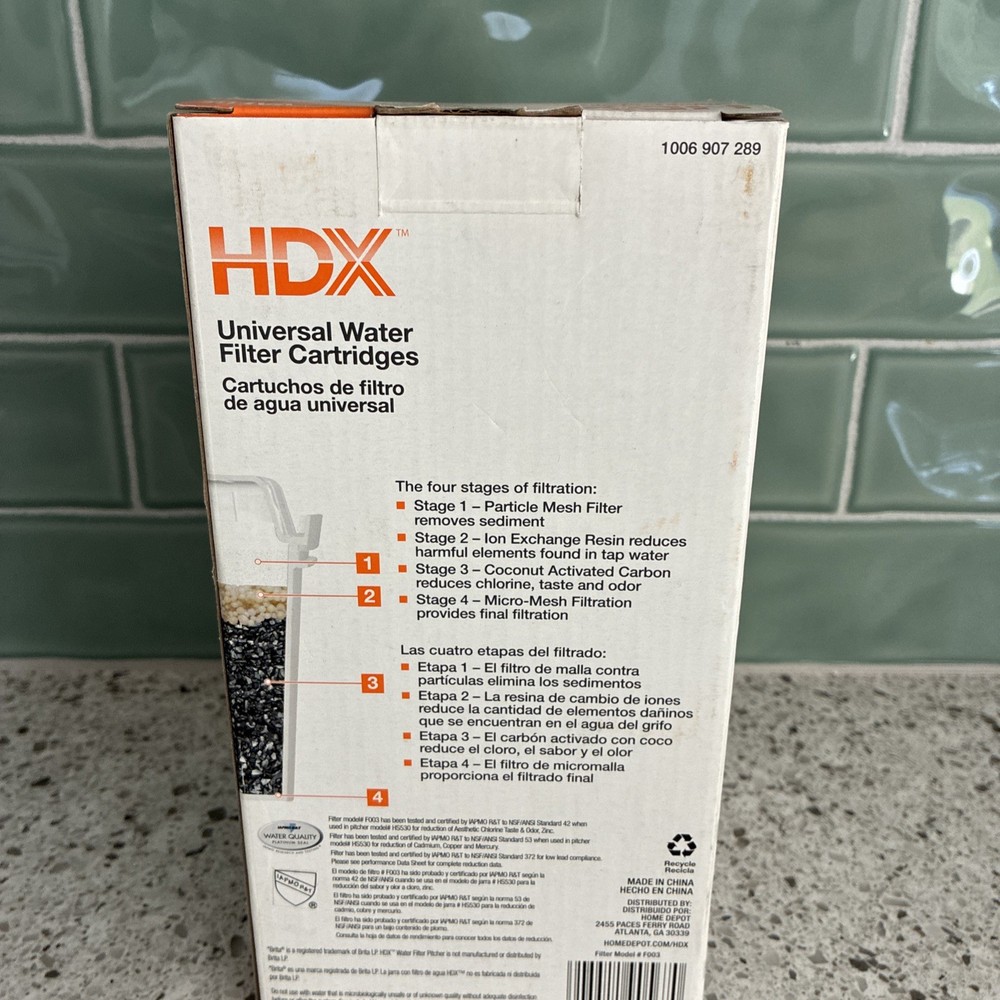 HDX Water Pitcher Replacement Water Filter Cartridges BPA Free (8-Pk) BRITA
