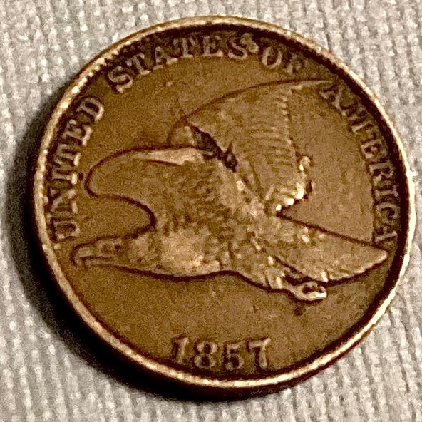 1857 US Flying Eagle Cent cd -