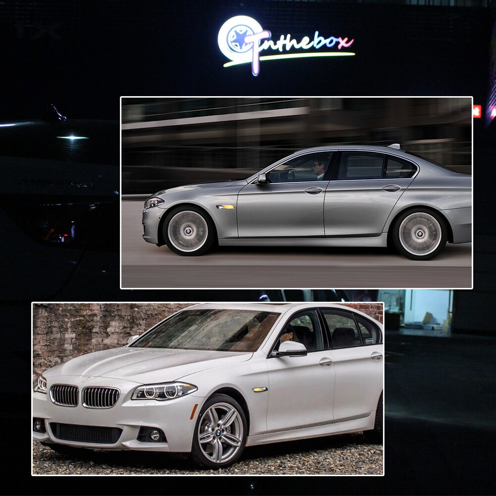 F10 Style Amber LED Clear Front Side Marker Lights For BMW E60 E82 E88 E90 E92