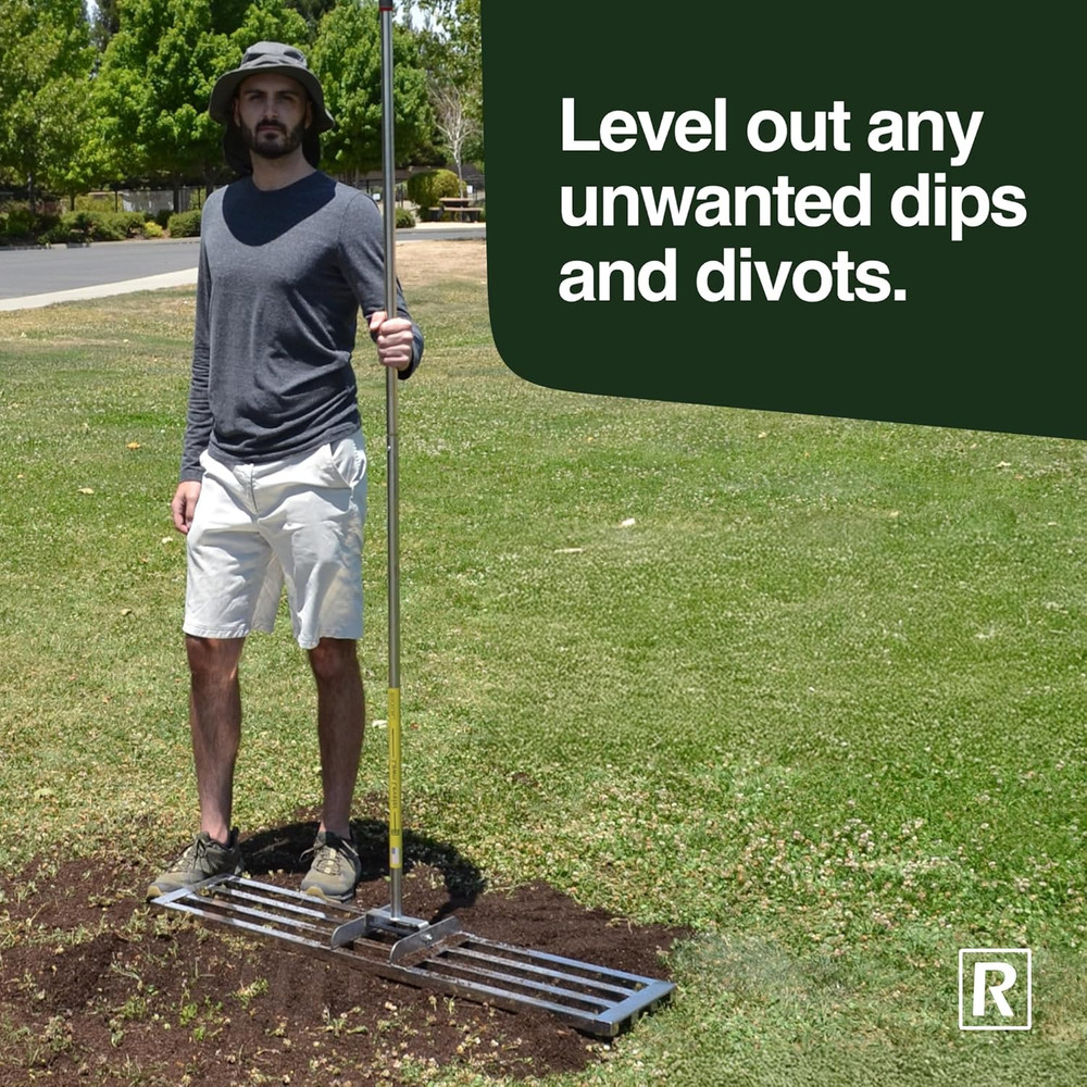 Rocklin™ Lawn Leveling Rake |Stainless Steel Surface Leveling Tool | Level Soil