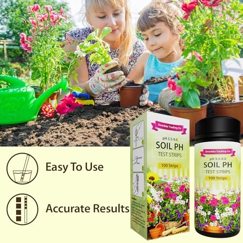 Soil pH Paper Test Kit – 100 Tester Strips (3.5-9 Range) – Use for Testing