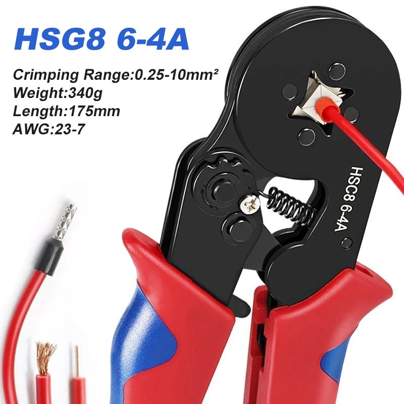 Ratchet Ferrule Crimper Pliers Crimping Tool Cable Electrical Wire Terminals Kit