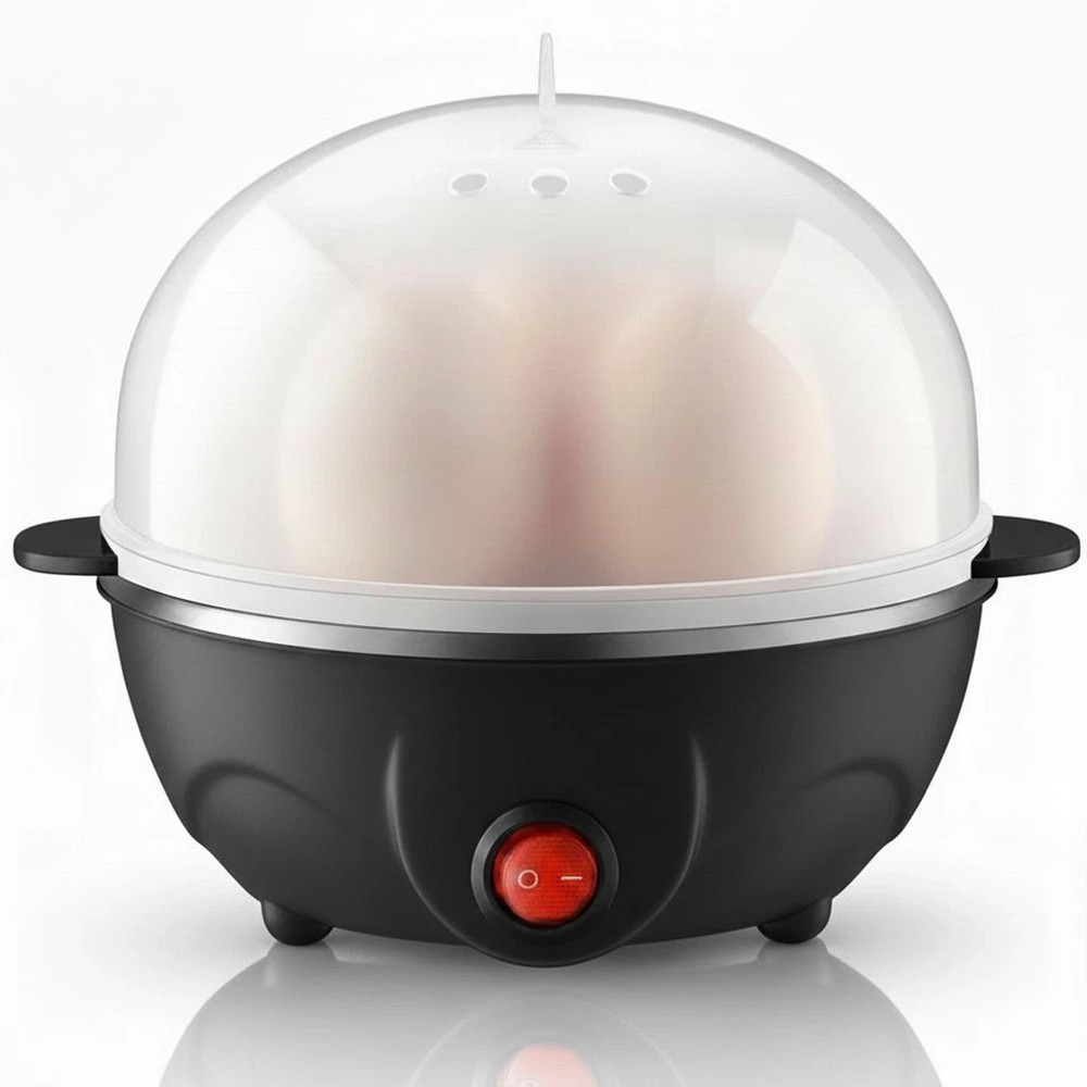 Black Electric Egg Boiler Cooker Automatic Rapid Egg Steamer 7 Egg,Capacity