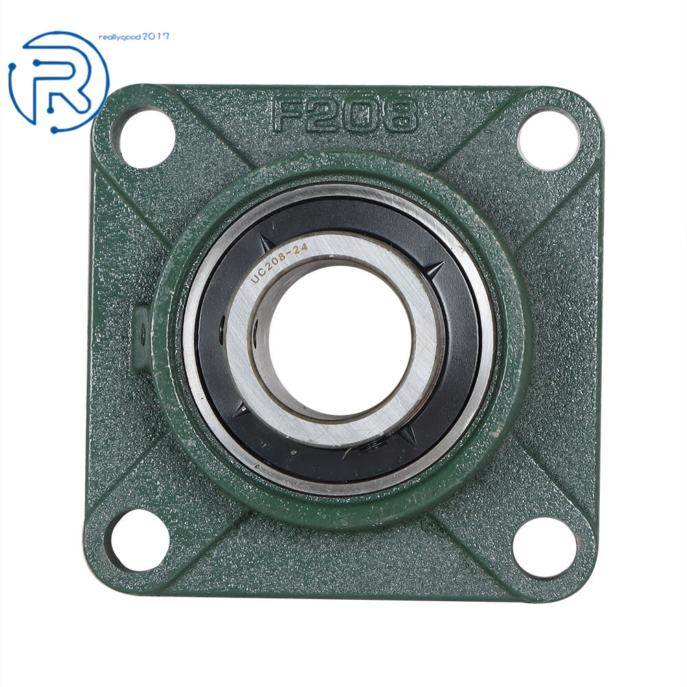 10PCS 1-1/2" Bore UCF208-24 Pillow Block Flange Bearing 4 Bolt Solid Base