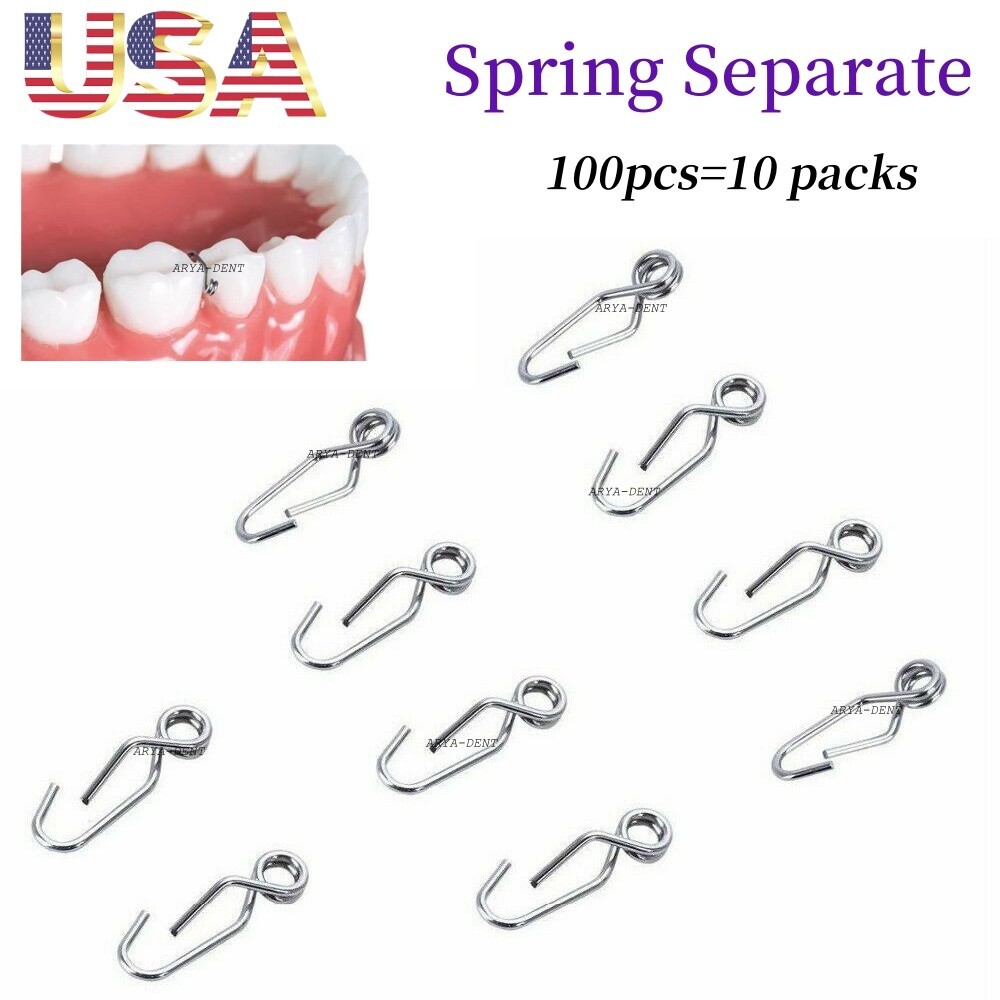 100pcs Dental Orthodontic Self-Locking Separating Spring Separator SS Springs