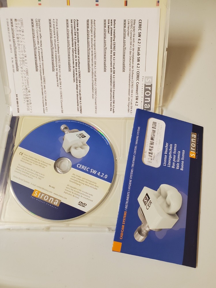 Sirona CEREC SW 4.2 Disc CAD/ Cam Software