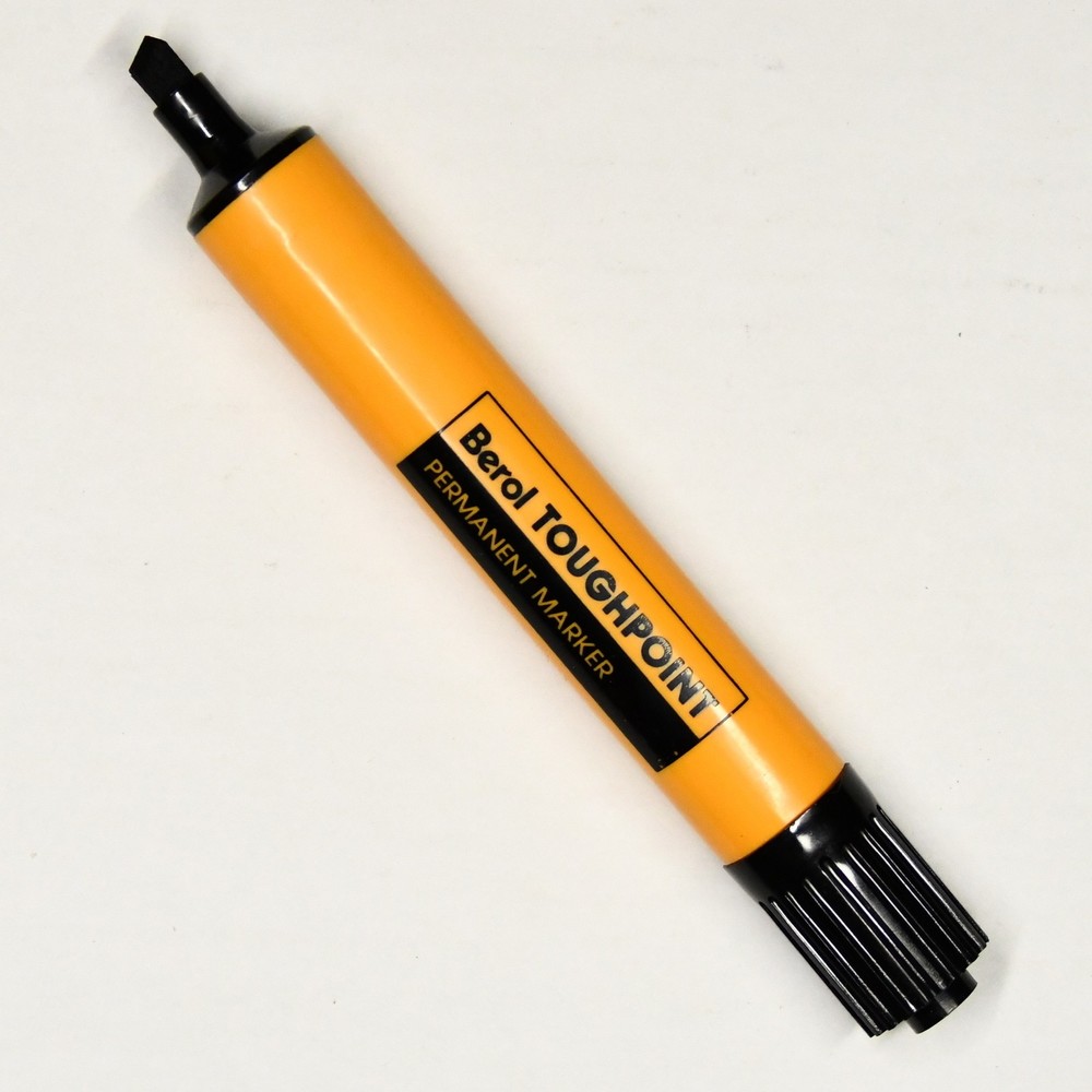 2pcs Berol Toughpoint Waterproof Chisel Point Permanent Marker Black TP8000