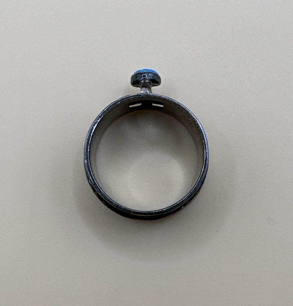 Vintage 925 Sterling Silver Wide Spinner Ring / Size 9