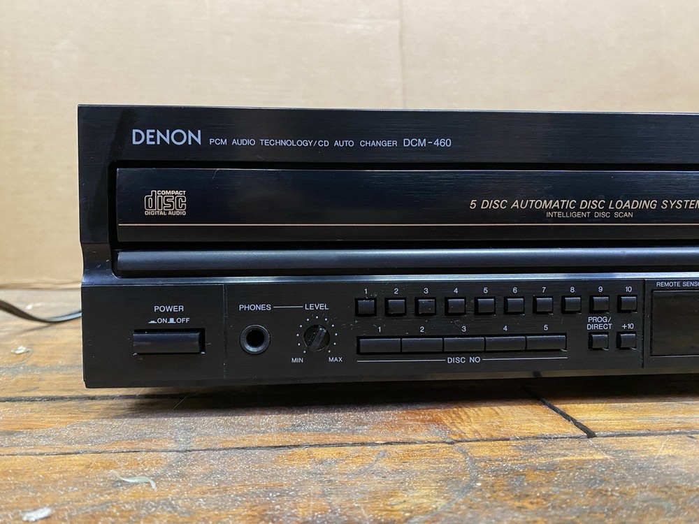 Denon DCM-460 5 Disc CD Auto Changer PCM Audio Alpha Processing Tested Works