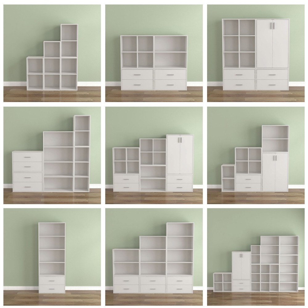 Brooks Stackable 6-Cube Wood White Bookcase