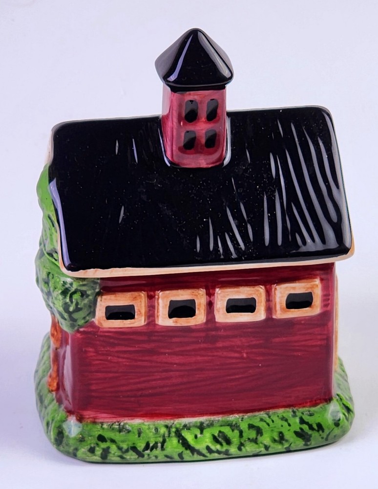 SAKURA Barns Figural Sugar Bowl, Embossed/Textured Red Barn
