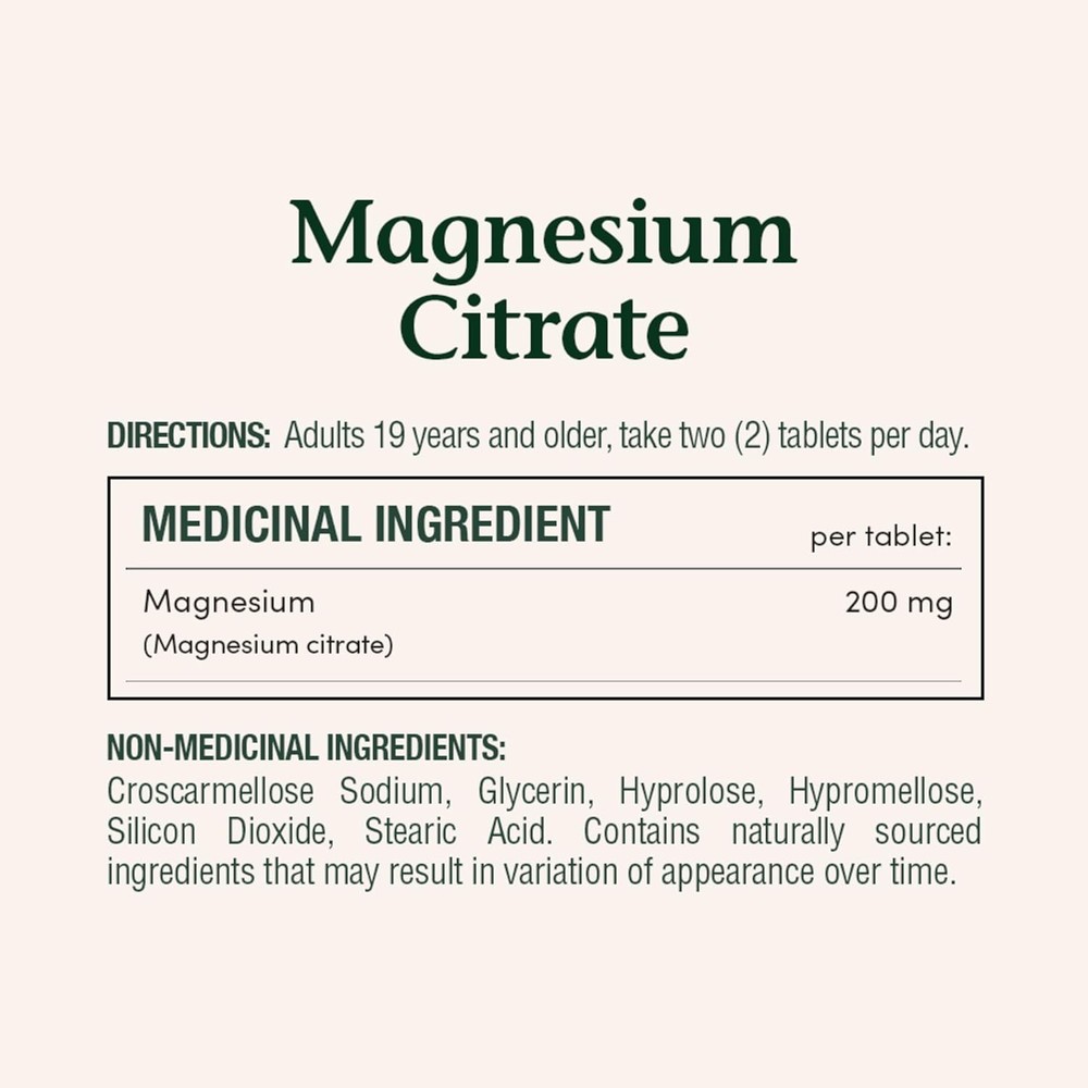 Nature's Bounty Magnesium Citrate 200 mg, 75 Tablets